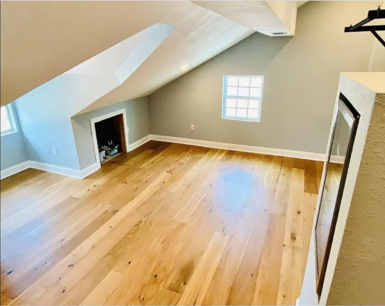 Finished attic conversion home office and gym in San Antonio TX 78249