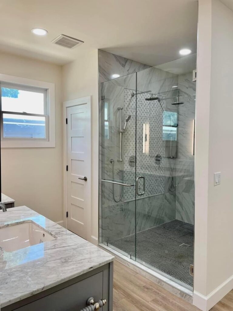 Home Addition Kitchen Master Suite Bedroom Bathroom Deck in Monte Vista San Antonio 78212 after shower - GTex General Contracting