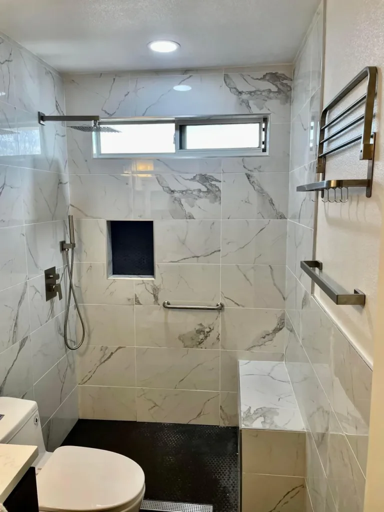 Modern tile shower remodel in Schertz, TX 78154 - GTex General Contracting