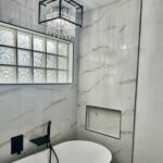 Two piece freestanding tub bathroom remodel in San Antonio - GTex General Contracting