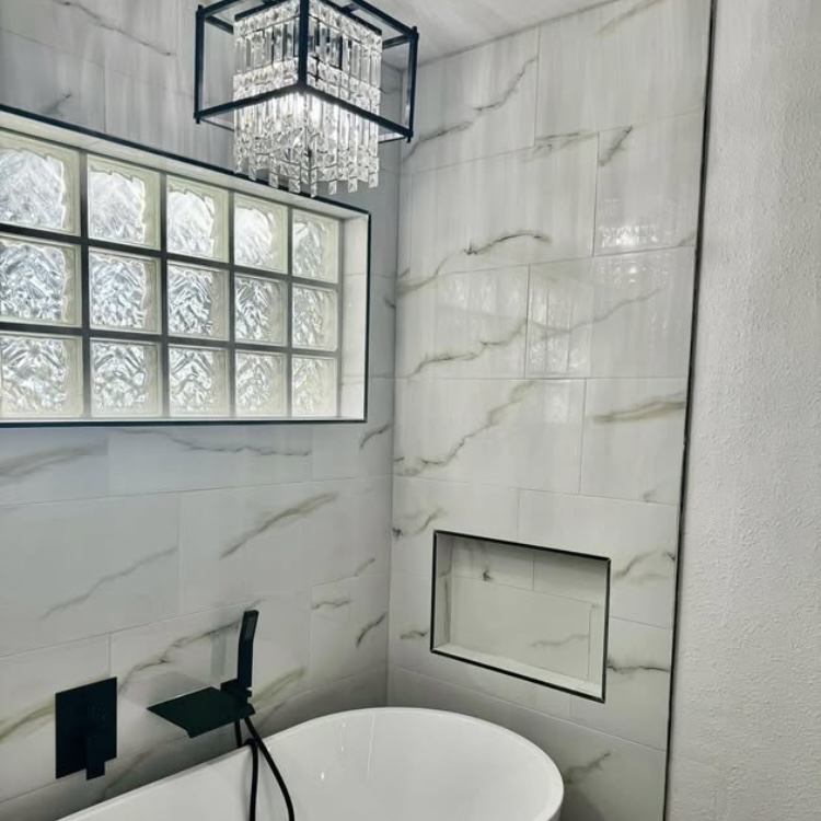 Two piece freestanding tub bathroom remodel in San Antonio - GTex General Contracting