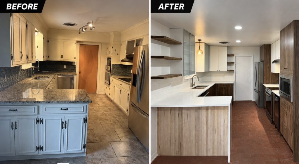 Before and After Kitchen renovation in San Antonio Tx 78216-GTex General Contracting 